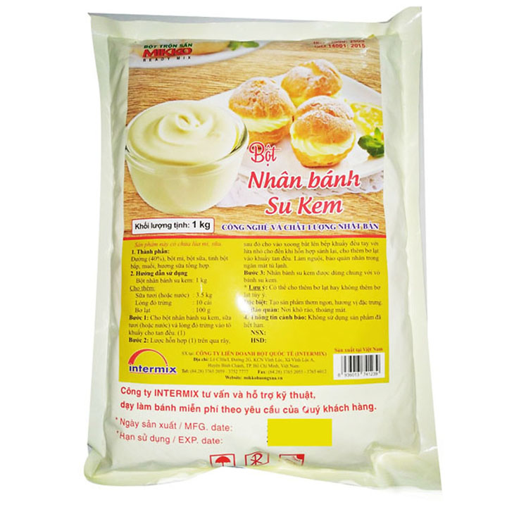 Bột Bánh Su Kem Mikko  200g,1Kg (Nhân và Vỏ) (Date mới, HSD 6 đến 12 tháng)