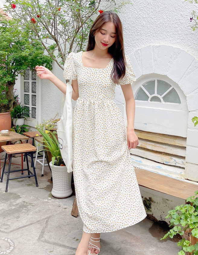 MIỀU_ĐẦM DÀI TAY PHỒNG KHOÉT EO EVIE