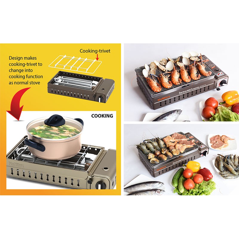 [Hàng chính hãng]Bếp nướng ga mini Namilux GM2120PS,2220ps,giao màu ngẫu nhiên