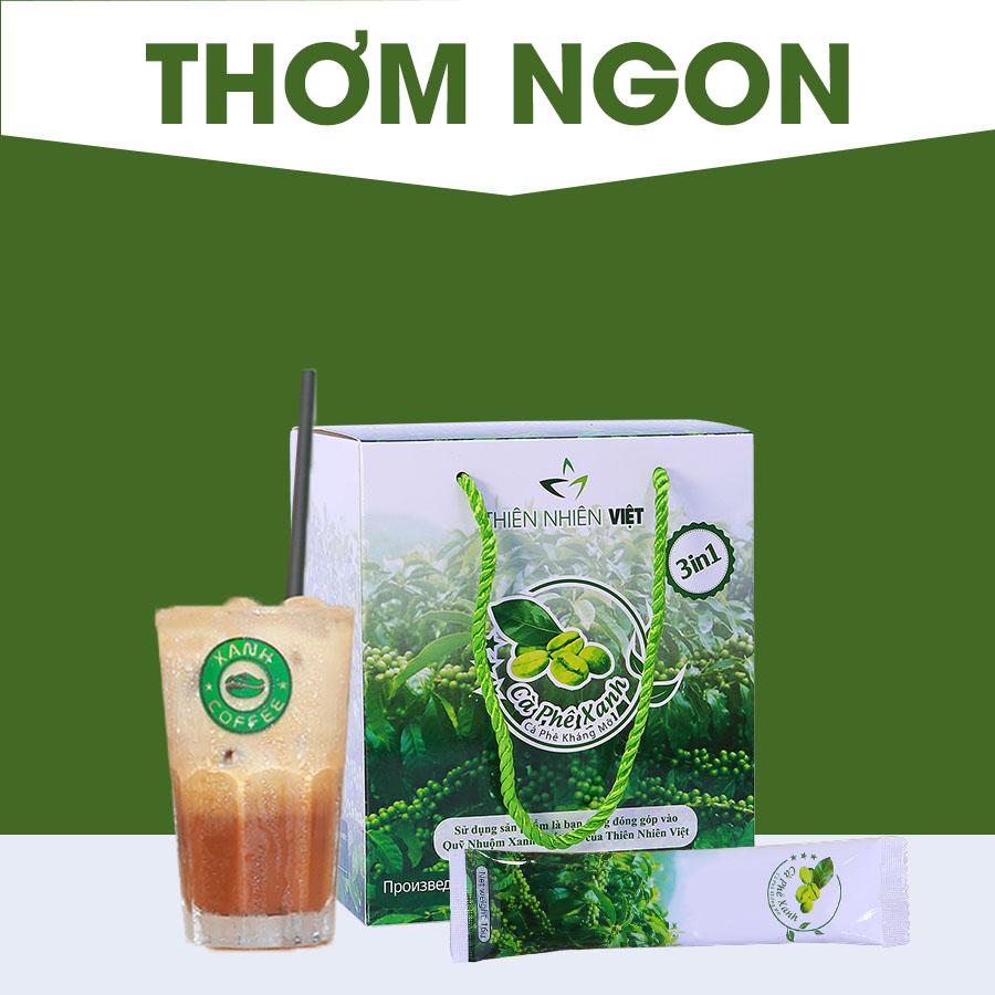 1 hộp cà phê xanh lớn 30 gói