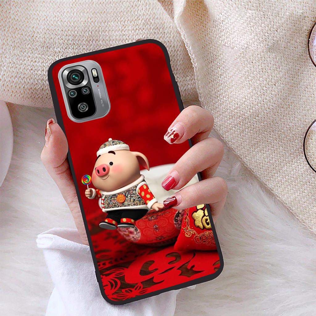 Ốp lưng Xiaomi Redmi Note 10S viền dẻo TPU BST Pig Cute