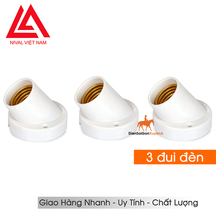 5 Đui đèn xéo tiêu chuẩn gắn tường E27 - Điện Sài Gòn Xuyên Á