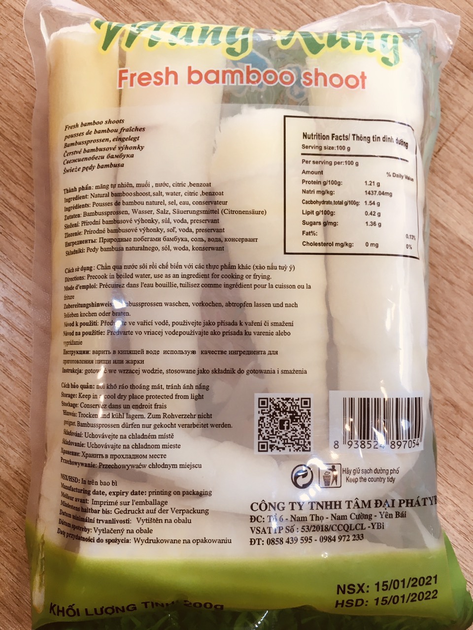 Măng trúc Tây Bắc loại to 200gr