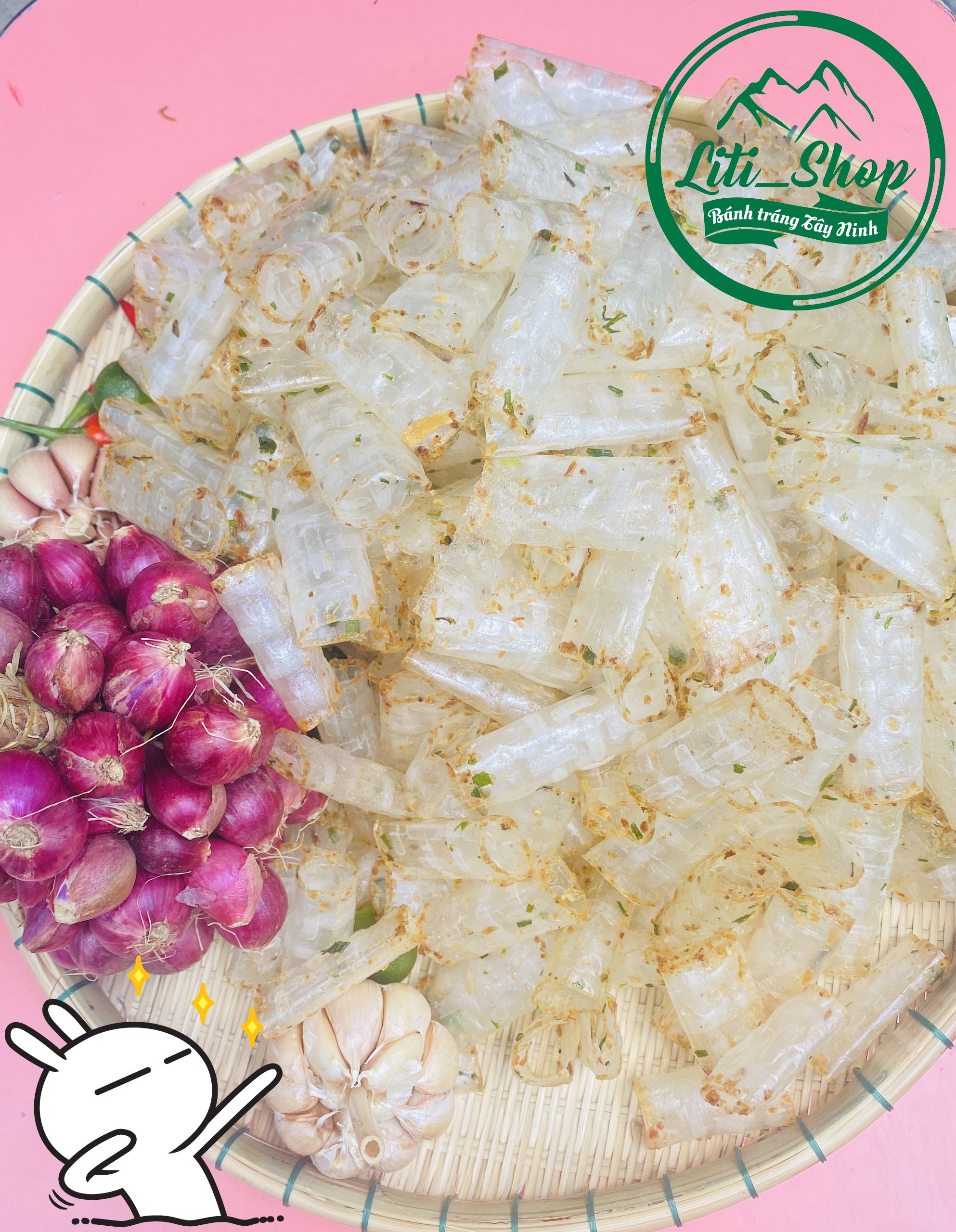 Bánh tráng Cuộn Dầu hành 500Gr [Loại chay]