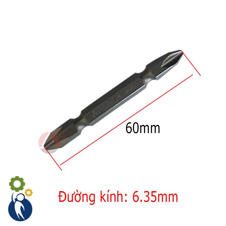Mũi bắn vít 2 đầu, đường kính thân 6.35mm