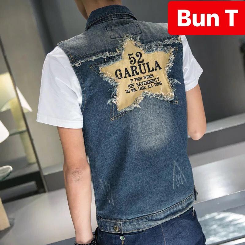 ÁO KHOÁC JEAN NAM CHẤT BÒ XANH NGẮN TAY NGÔI SAO HÀN QUỐC SÀNH ĐIỆU T&T- CAO CẤP - TRANGBUN FASHION