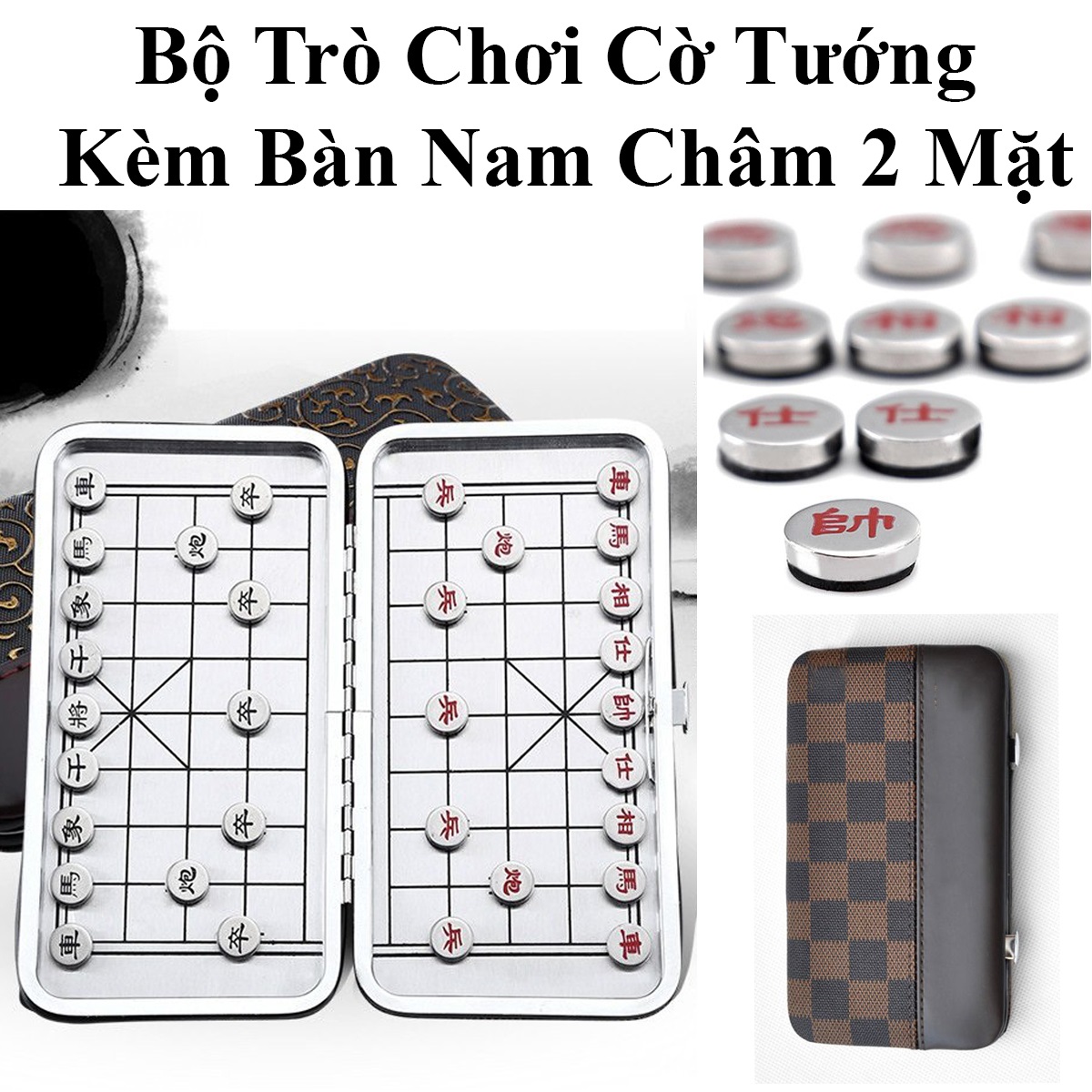 Bộ Trò Chơi Cờ Tướng Kèm Bàn Nam Châm 2 Mặt