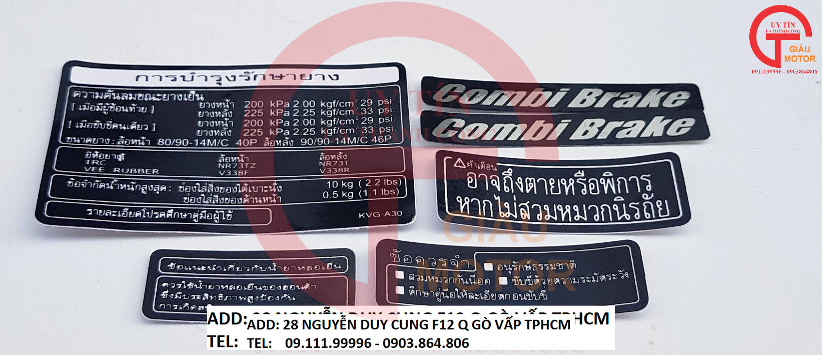 BỘ TEM THÔNG SỐ CHO XE HONDA AIR BLADE THÁI