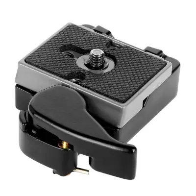 Black Camera 323 Quick Release Plate with Special Adapter (200PL-14) Compatible with Manfrotto 323 Tripod Monopod DSLR Cameras(New Version)