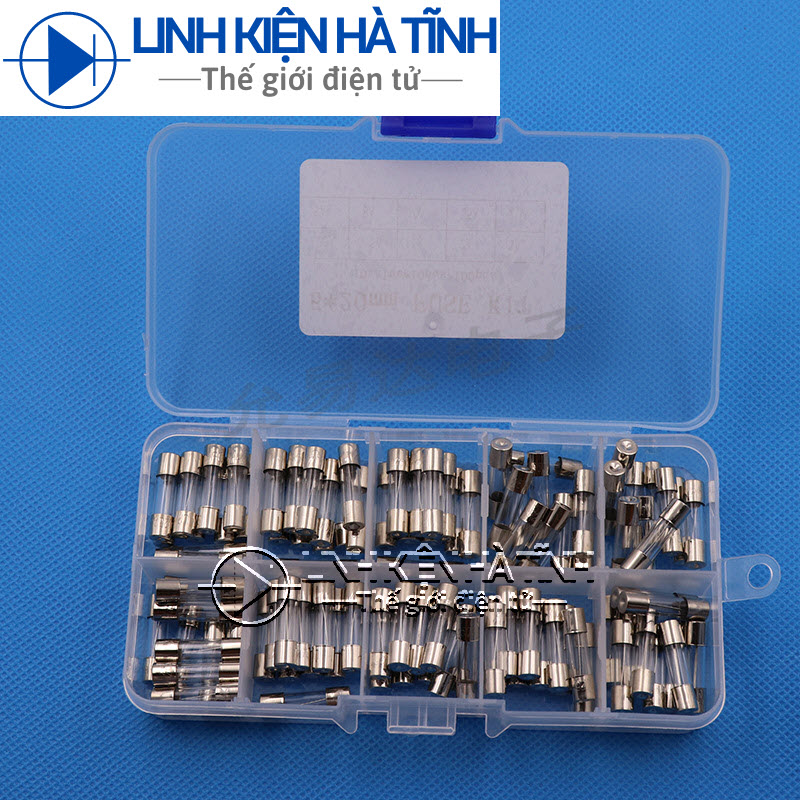 Hộp 100 cái cầu chì 5x20mm các loại từ 0.25a đến 20a