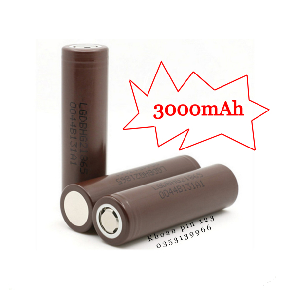 Cell Pin lithium LG HG2 18650 3000 mAh dòng xả 20A sạc được trên 500 lần màu nâu