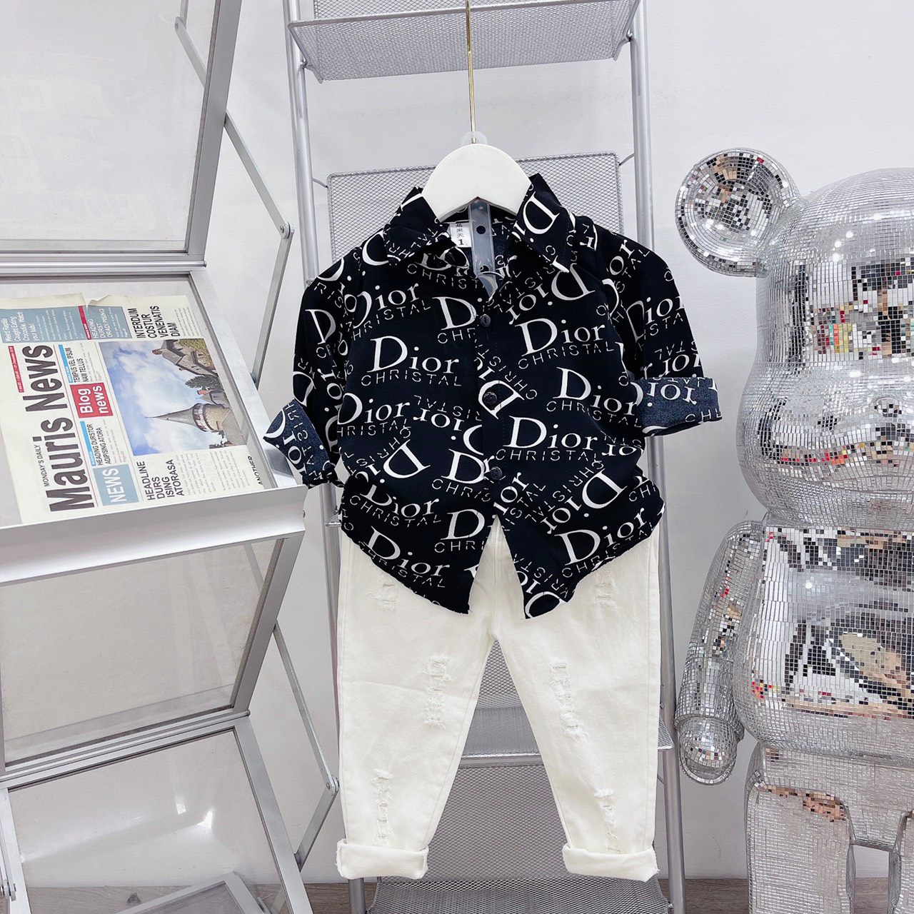 Áo sơ mi lụa dài tay đẹp cho bé trai (hàng shop)