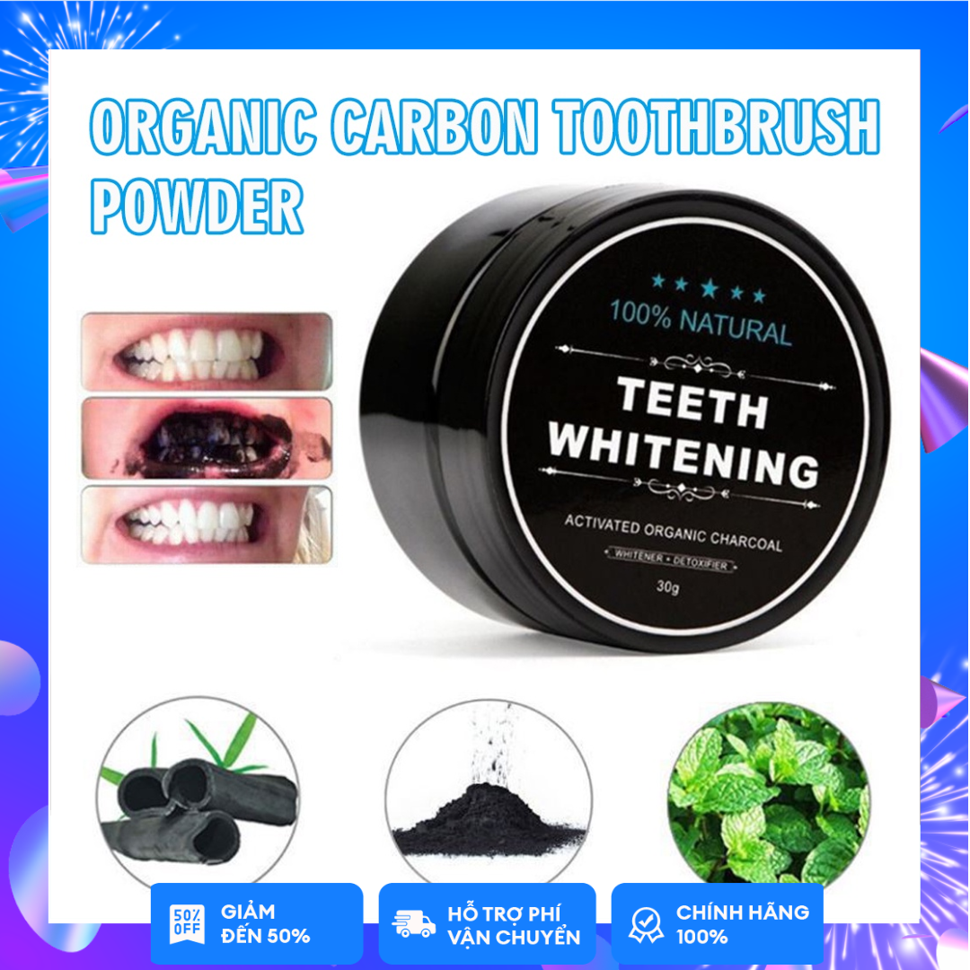 [Gift] Activated Bamboo Charcoal Tooth Whitening Powder 30g - Helps Whiten Teeth and Eliminate Bad Breath