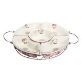 Khay mứt sứ 5 ngăn 28cm MFA H831-M102 (Trắng phối hoa)