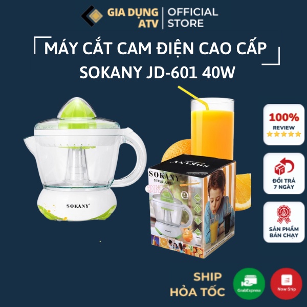 Máy vắt cam tự động , máy vắt cam bằng điện , máy vắt cam SOKANY khóa an toàn , máy vắt cam SOKANY , máy vắt cam thế hệ mới  chạy bằng điện_kèm phụ kiện máy vắt cam dung tích 0,7l xoay 2 chiều