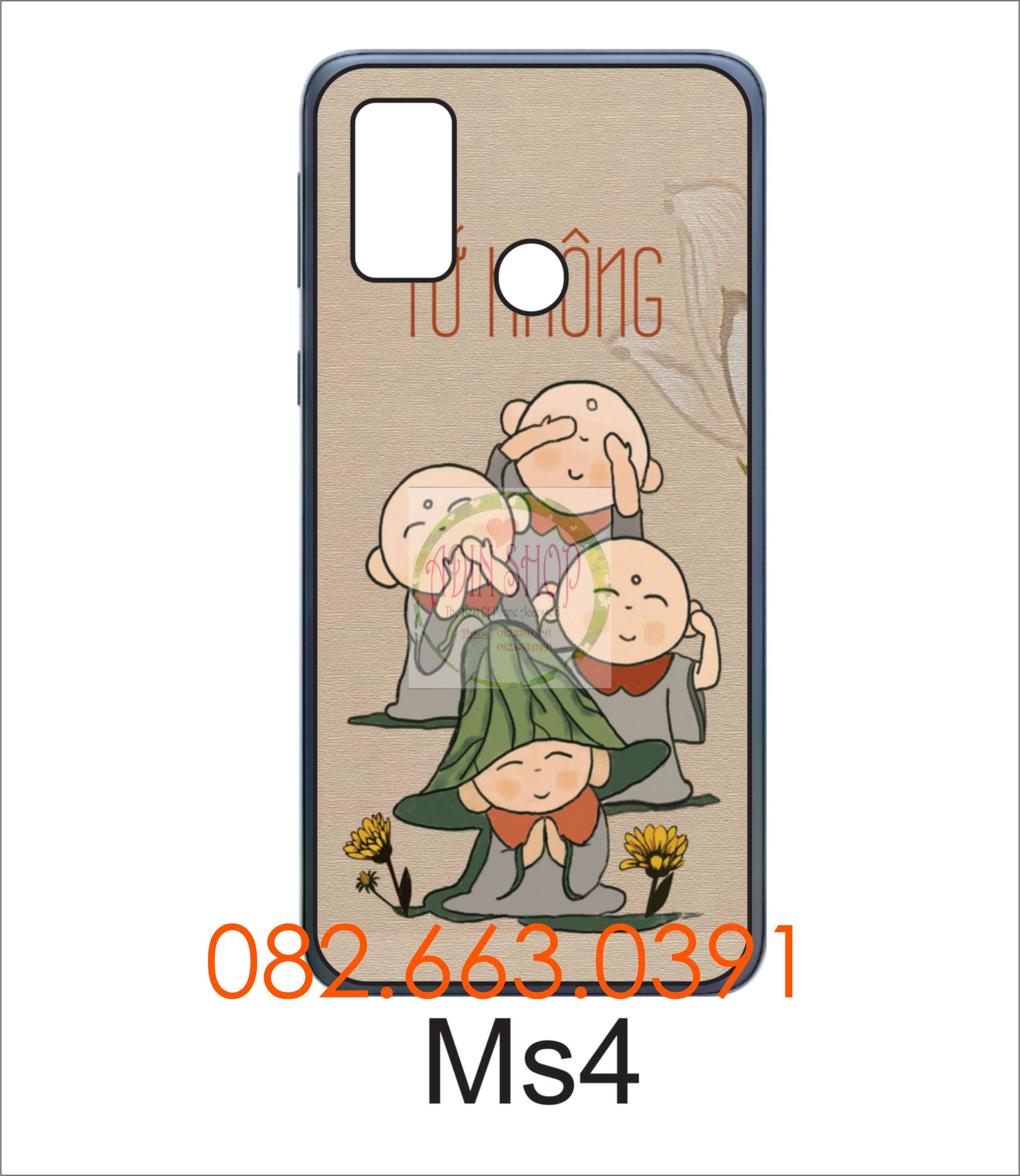 Ốp lưng Vsmart Live 4/Joy 4 dẻo in hình thư pháp, chú tiểu siêu đẹp