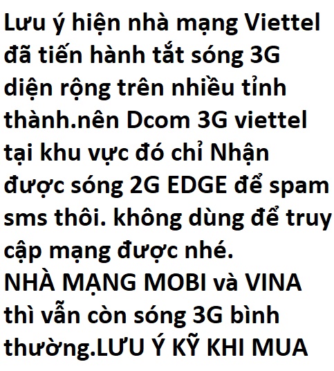 USB Dcom 3g (không có wifi) dùng chạy auto ip, spam sms ,quảng cáo, v.v.....