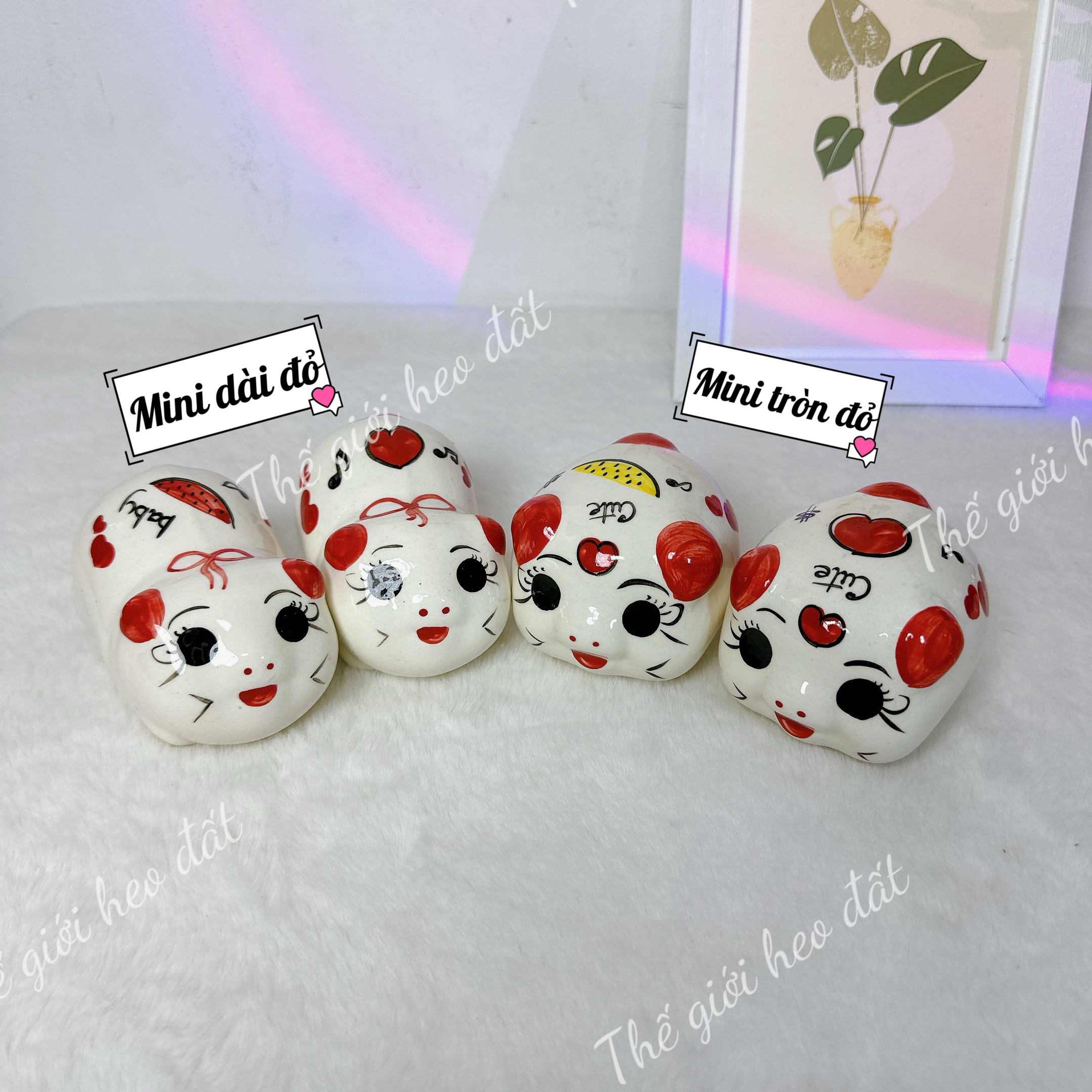 Heo đất mini men sứ, con lợn đất tiết kiệm size nhỏ cute