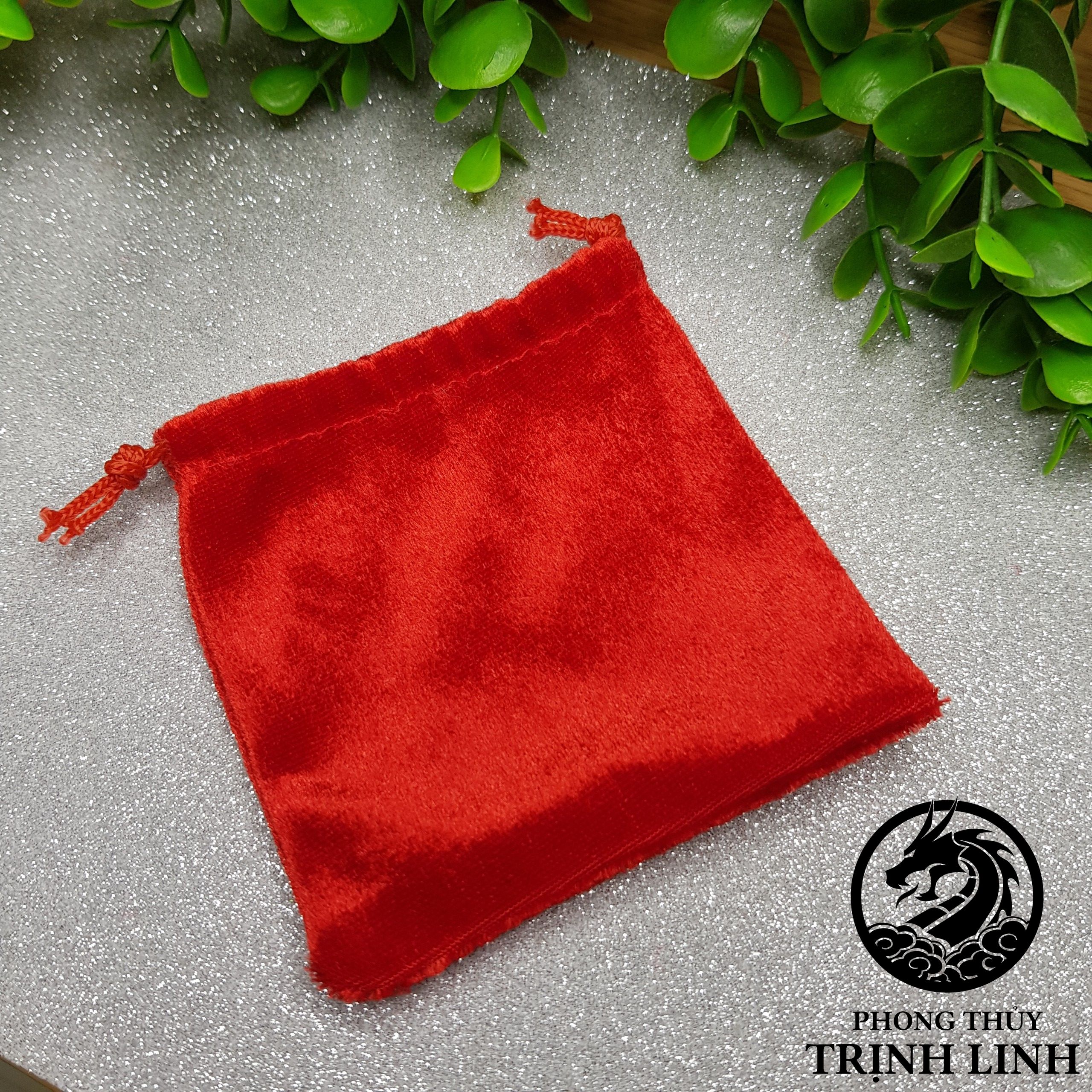 TÚI NHUNG RÚT CHỈ ĐỎ ĐỰNG TRANG SỨC