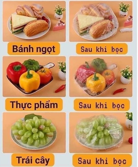 SET 100 TÚI BỌC ĐỒ ĂN THAY MÀNG BỌC THỰC PHẨM