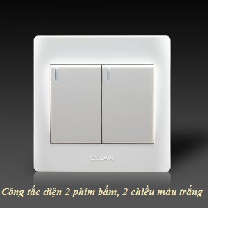 Công tắc điện 2 phím bấm, 1 chiều (2 chiều)