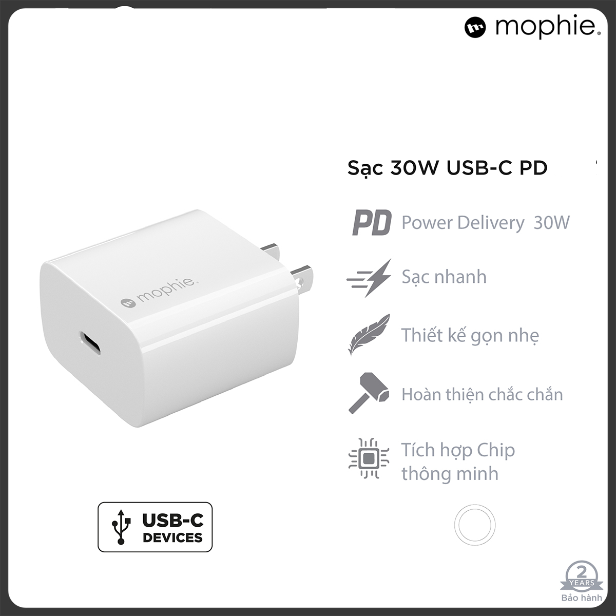 Sạc nhanh Mophie Power Delivery 30W USB-C