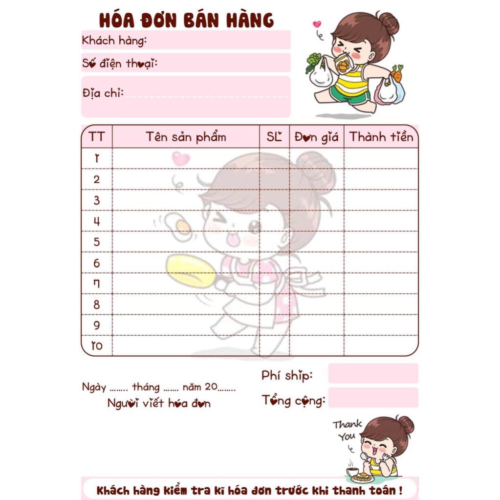 HOÁ ĐƠN BÁN HÀNG (size A6-10x14,5cm) 2 liên ngẫu nhiên