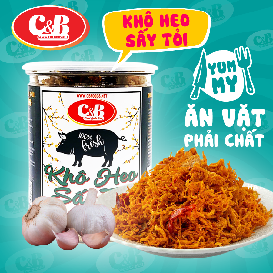 KHÔ HEO SẤY TỎI C&B HỘP 150G