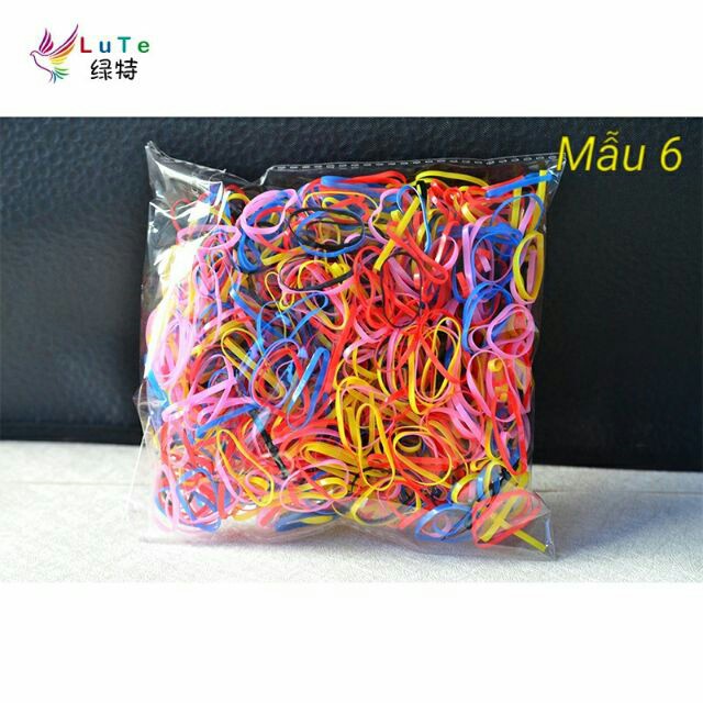Bịch thun buộc tóc cho bé nhiều màu - khoảng 500 dây