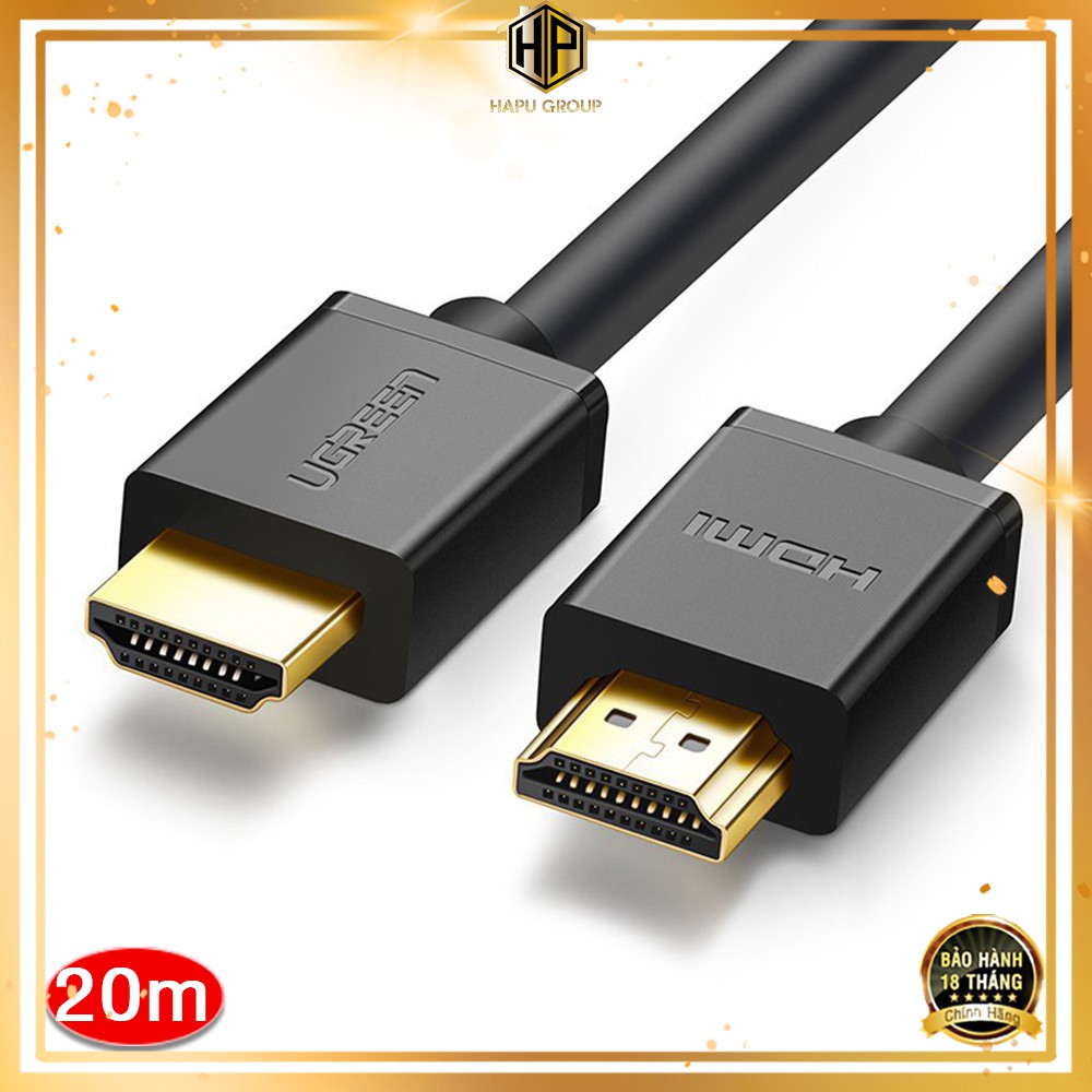 Cáp hdmi ugreen 10112 dài 20m hỗ trợ fulll hd cao cấp - hapugroup