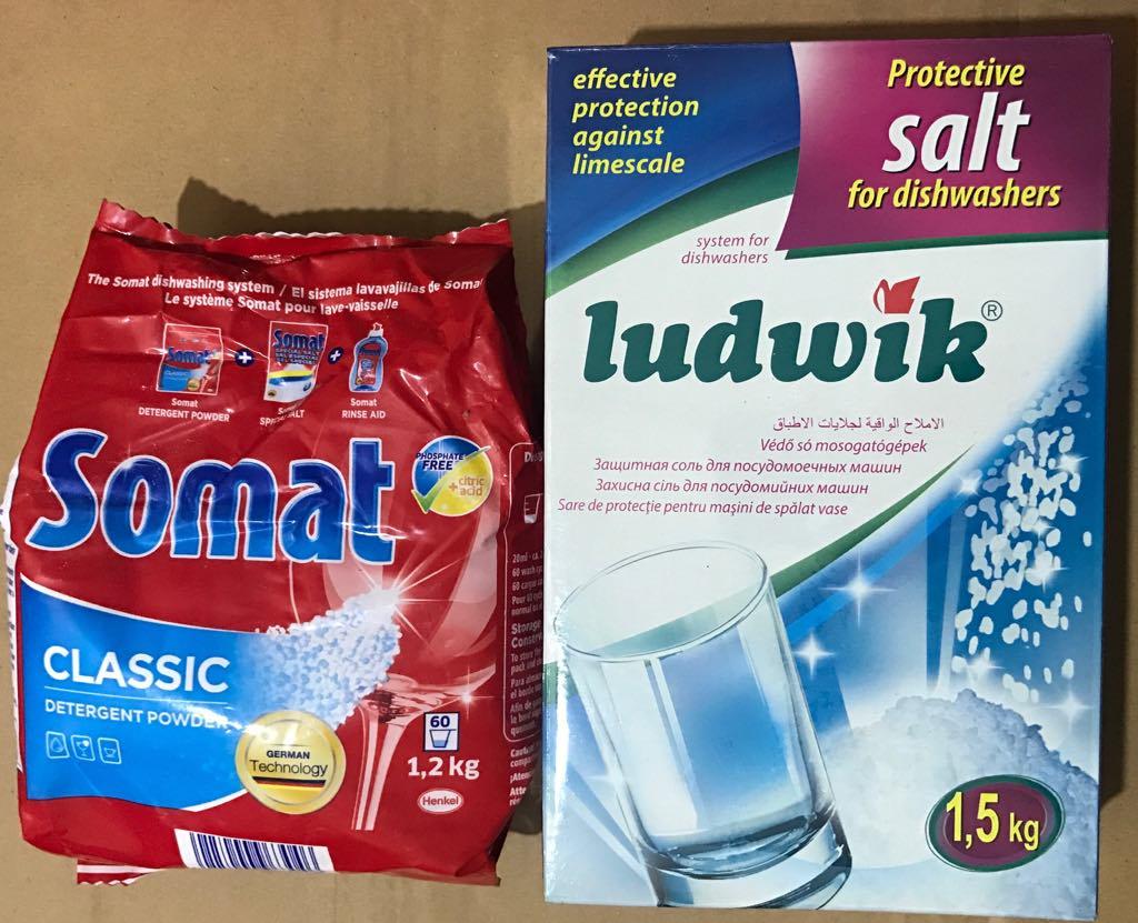 Combo bột rửa bát somat 1,2kg + muối rửa bát somat 1,2kg