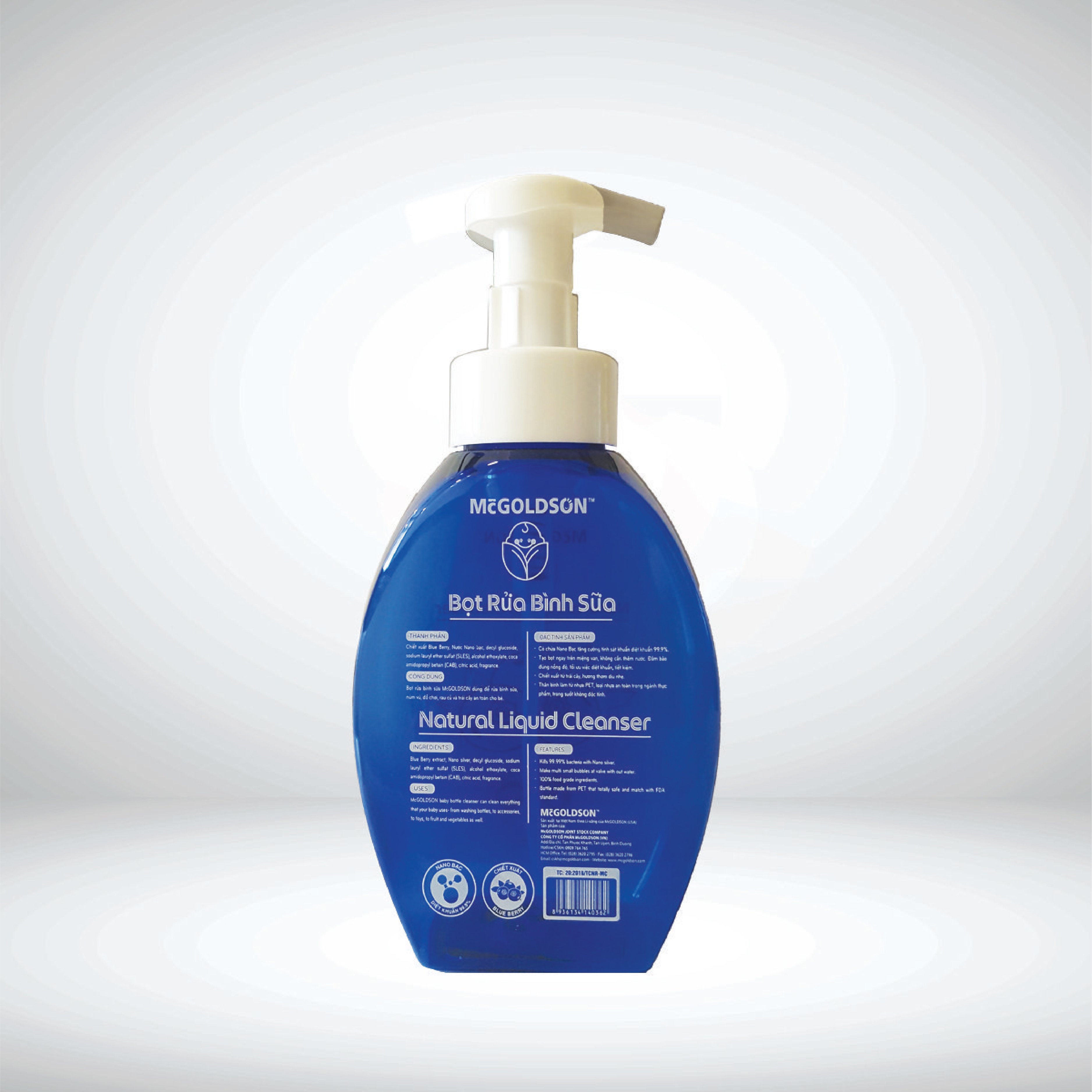 [HCM]Bọt rửa bình sữa Nano McGOLDSON (Chiết xuất Blue berry)