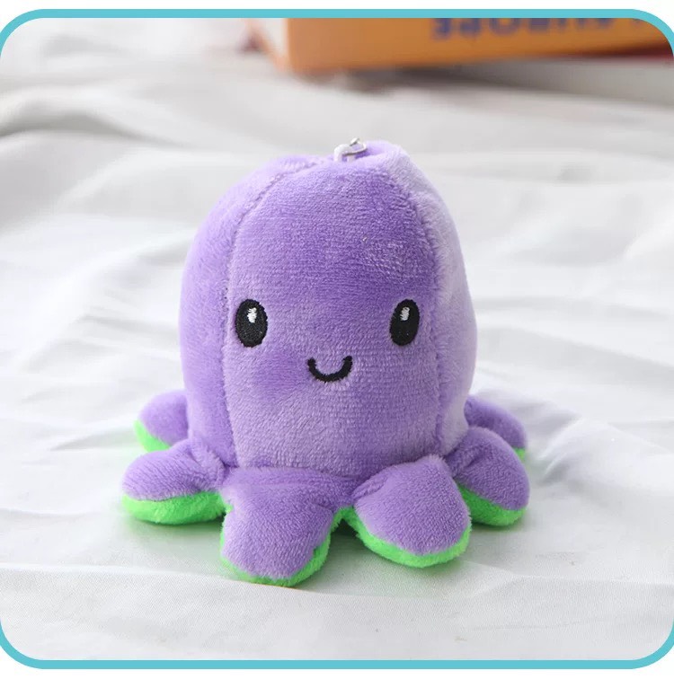 Bạch tuộc cảm xúc bông, mini, móc khóc 10cm