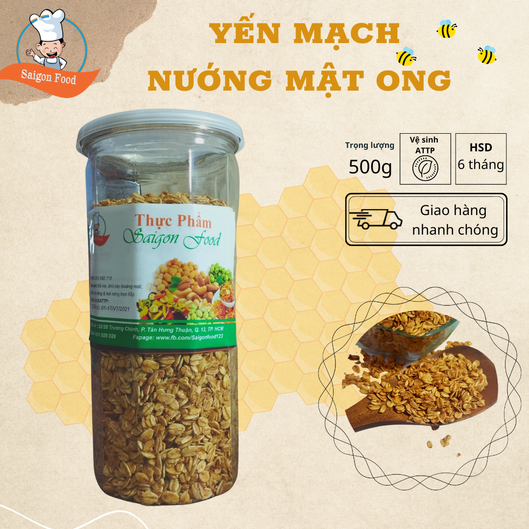 Yến Mạch Nướng Mật Ong Thơm Giòn 500g Saigonfood