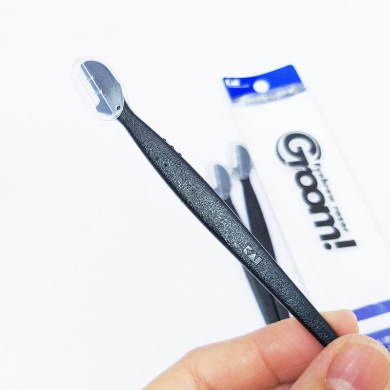 Set 3 Dạo cạo lông mày cán dài KAI (màu đen) của Nhật Bản
