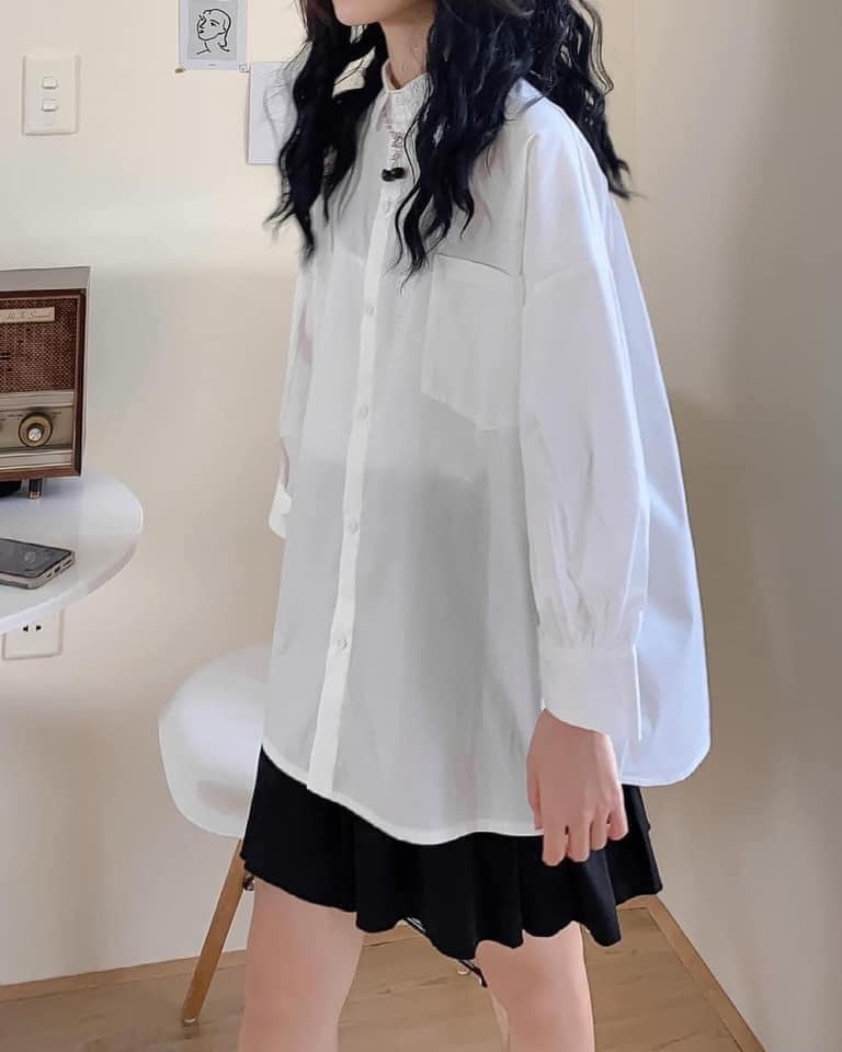 Áo sơ mi trắng dài tay, sơ mi unisex from rộng, sơ mi hàn quốc, sơ mi tay bồng, sơ mi ulzzang, PHUONGMART,sơ mi đi học, sơ mi học sinh unisex, sơ mi nam nữ, sơ mi dài tay, sơ mi kiểu