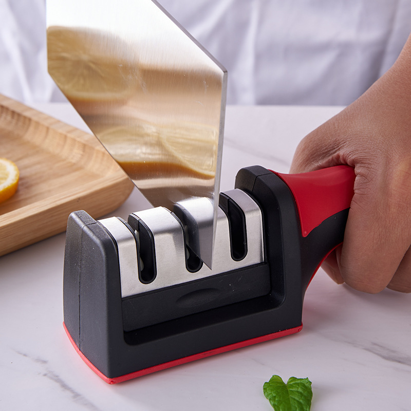 Dụng cụ mài dao, kéo đa năng mài dao cầm tay 3 cấp độ có tay cầm chắc chắn tiện lợi,An Toàn khi Sử Dụng-HAUSE