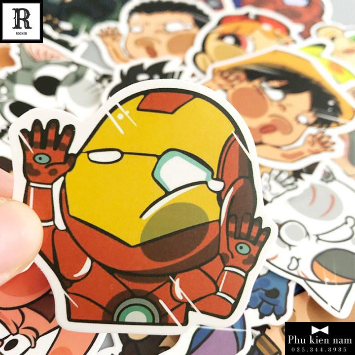 Sticker hình dán hoạt hình dễ thương đáng yêu chất liệu PVC chống nước, trang trí phòng, Mũ, Laptop, Xe, Điện Thoại ST034