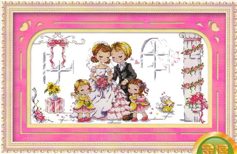 Tranh Thêu Chữ Thập Hạnh Phúc Ngọt Ngào 2619 (KHÁCH TỰ THÊU) KT:69X39CM