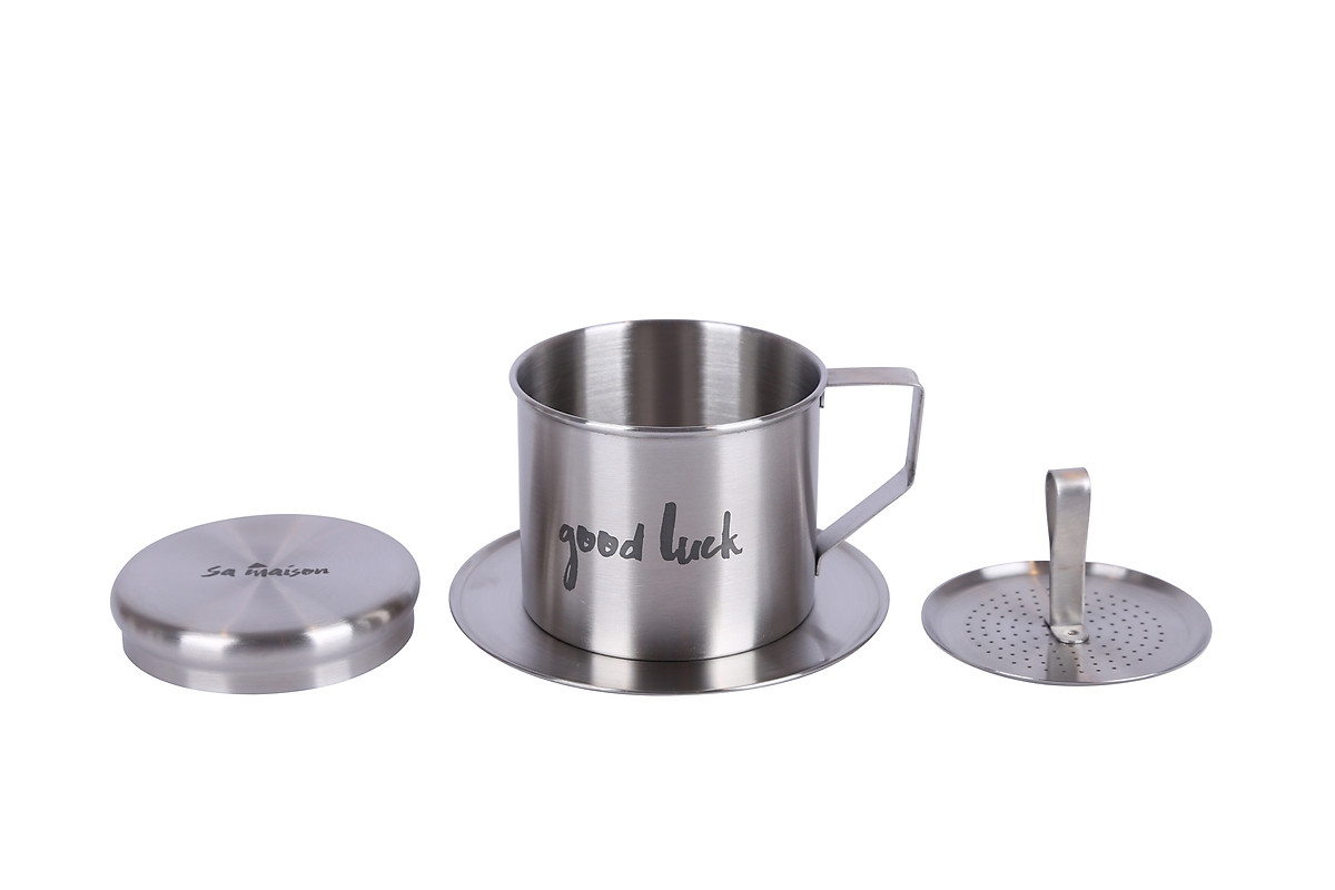 Bộ pha cafe Vintage 3 món (phin cafe, cốc và đĩa sứ 24cm) Sa Maison