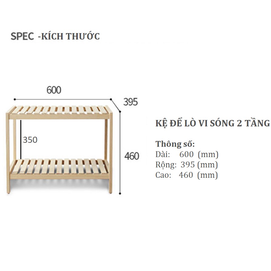 [HCM]Kệ Để Lò Vi Sóng Màu Trắng 2 Tầng