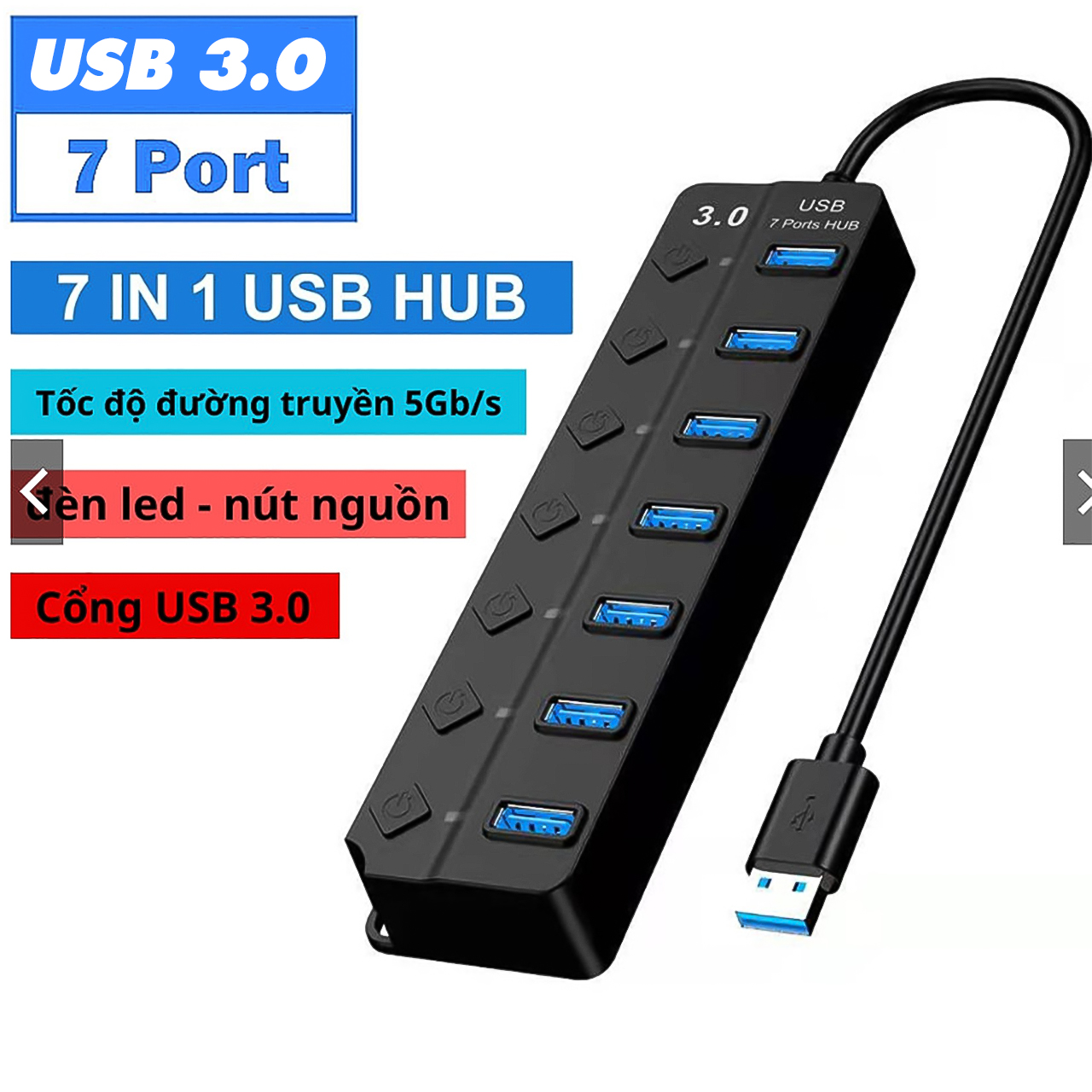 Bộ cổng chia USB 3.0 HUB 7 in 1