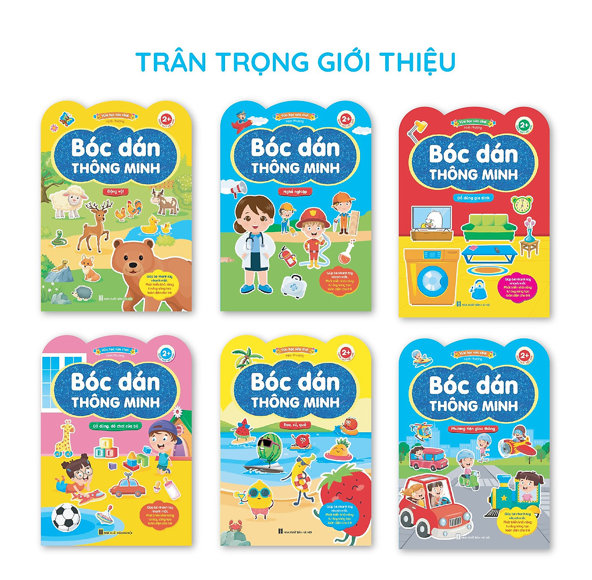Bộ 6 cuốn 800+ Miếng bóc dán thông minh Song ngữ Việt Anh Vừa học vừa chơi