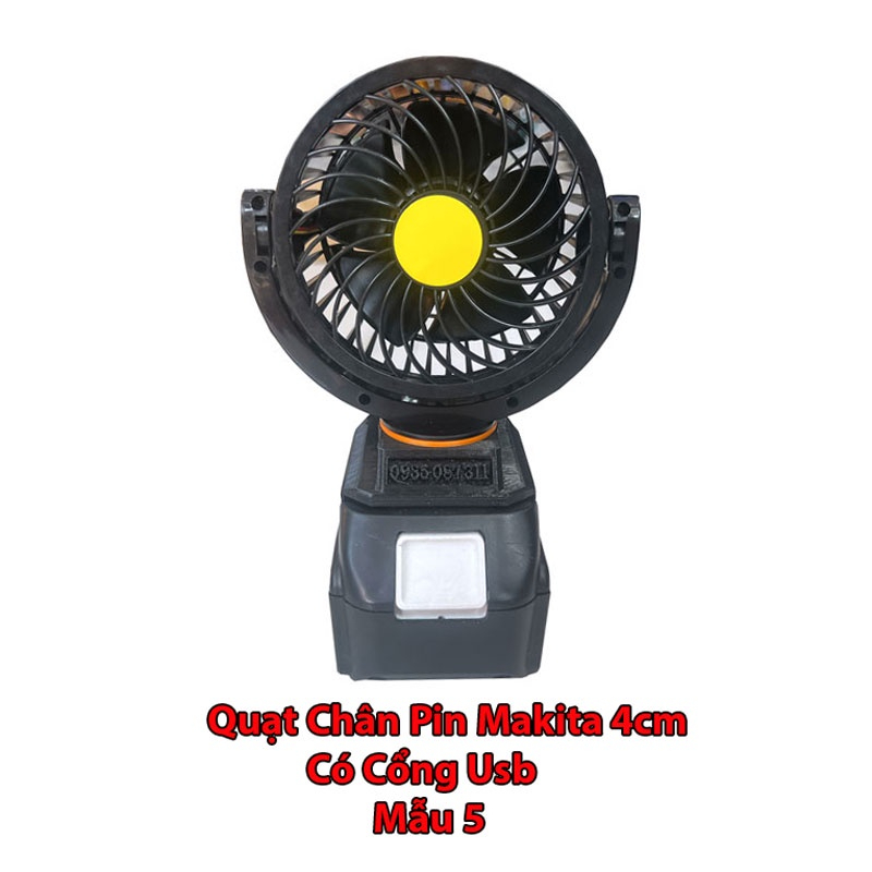 Quạt 4 inch có cổng usb 3d dùng chân pin phổ thông makita shopplionn