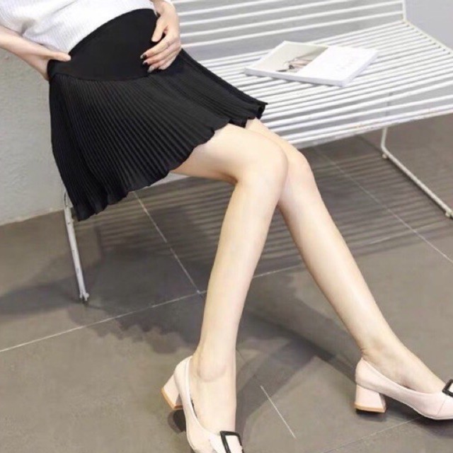 Chân váy bầu tầng xếp ly thời trang