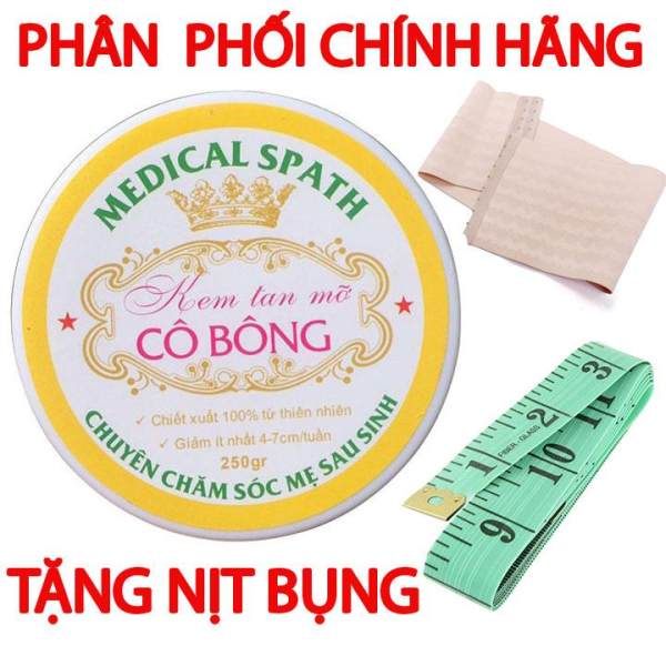Kem tan mỡ Cô Bông 250g Tặng Nịt Bụng Thước Dây