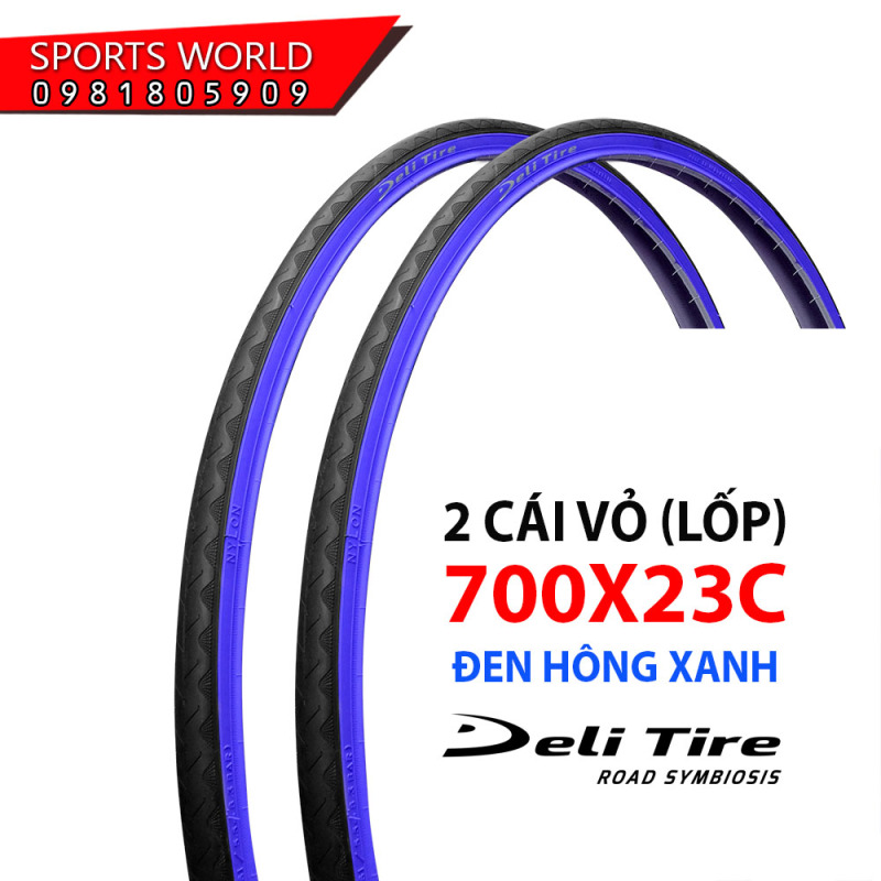 Mua Vỏ lốp xe đạp 700x23 (23-622) màu xanh S-601 DELI-TIRE (số lượng 2 cái)
