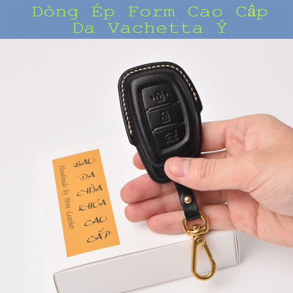 Bao da chìa khóa Hyundai accent, Santafe, Kona 2021 Ốp da chìa khóa accent da thật 100% kiểu dáng ép form đẹp từng milimet có Bảo Hành 2 năm