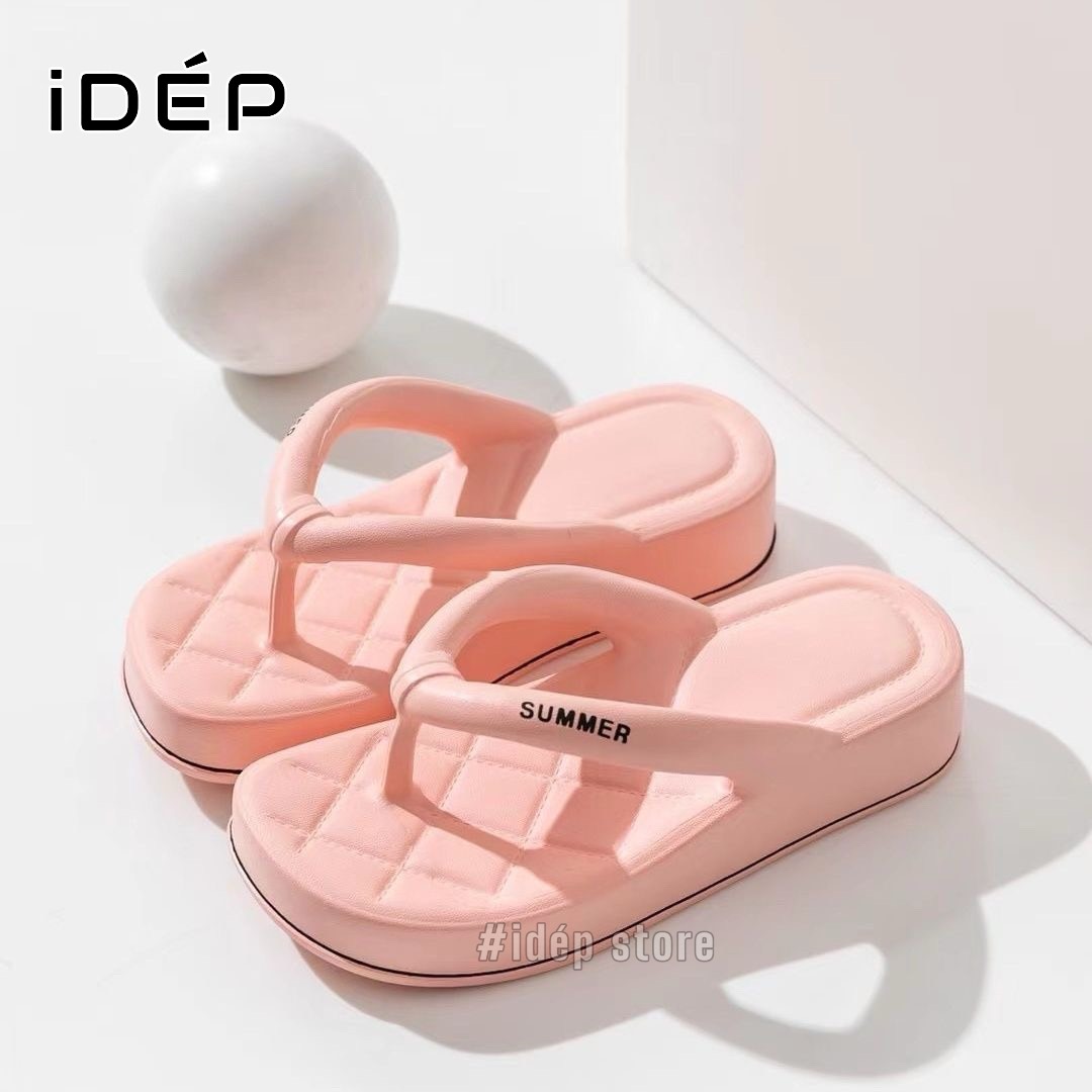 (TĂNG 1 SIZE) Dép xỏ ngón nữ quai kẹp đế bánh mì cao 3cm -iDep DL040- siêu nhẹ êm chân chống nước thời trang mùa hè