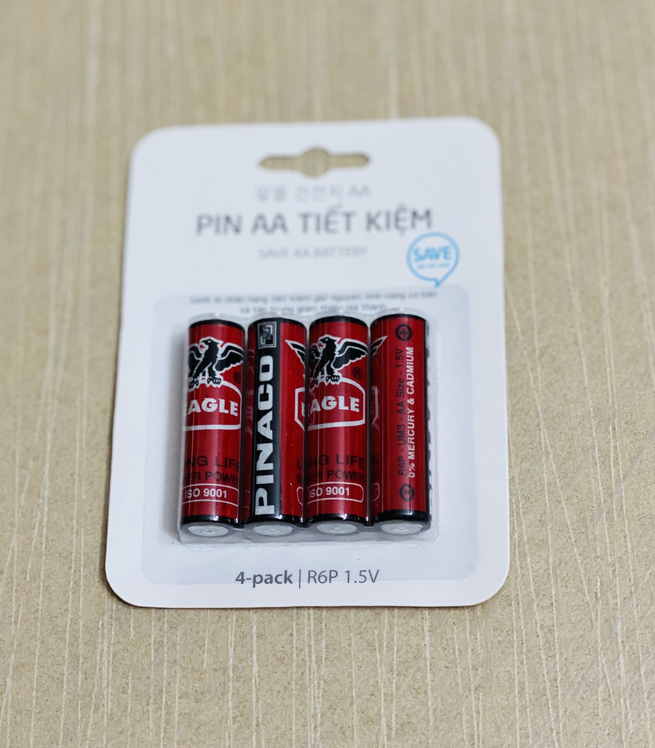VỈ 4 VIÊN PIN AA SIÊU TIẾT KIỆM PINACO